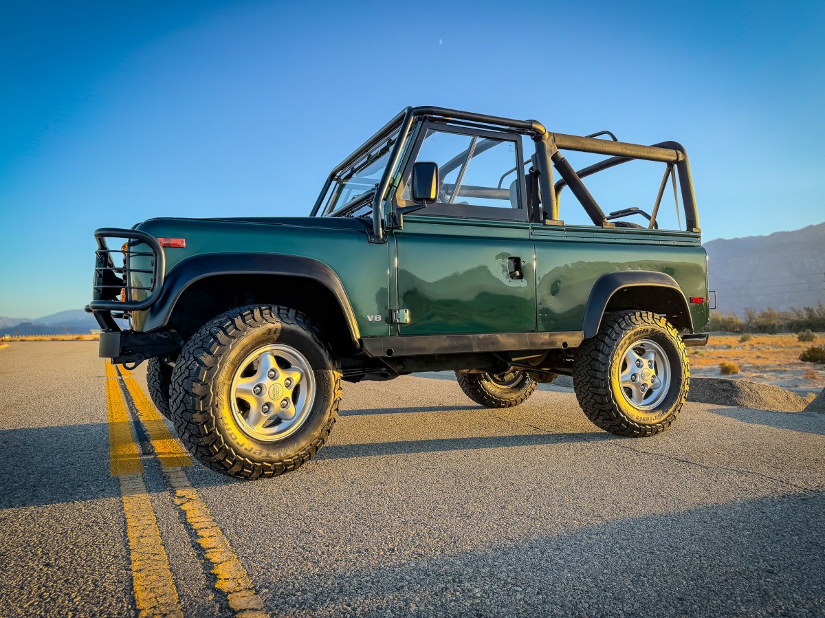 24-Years-Owned 1997 Land Rover Defender 90 NAS — exterior front three-quarter view